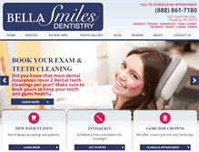 Tablet Screenshot of bellasmilesdentistry.com